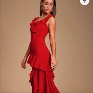 LULUS Ruffle Maxi Dress
